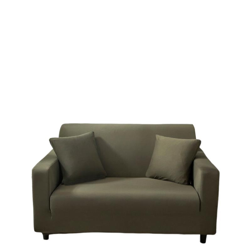 Anyhouz 2 Seater Sofa Cover Plain Army Green Style and Protection For Living Room Sofa Chair Elastic Stretchable Slipcover-Slipcovers-PEROZ Accessories