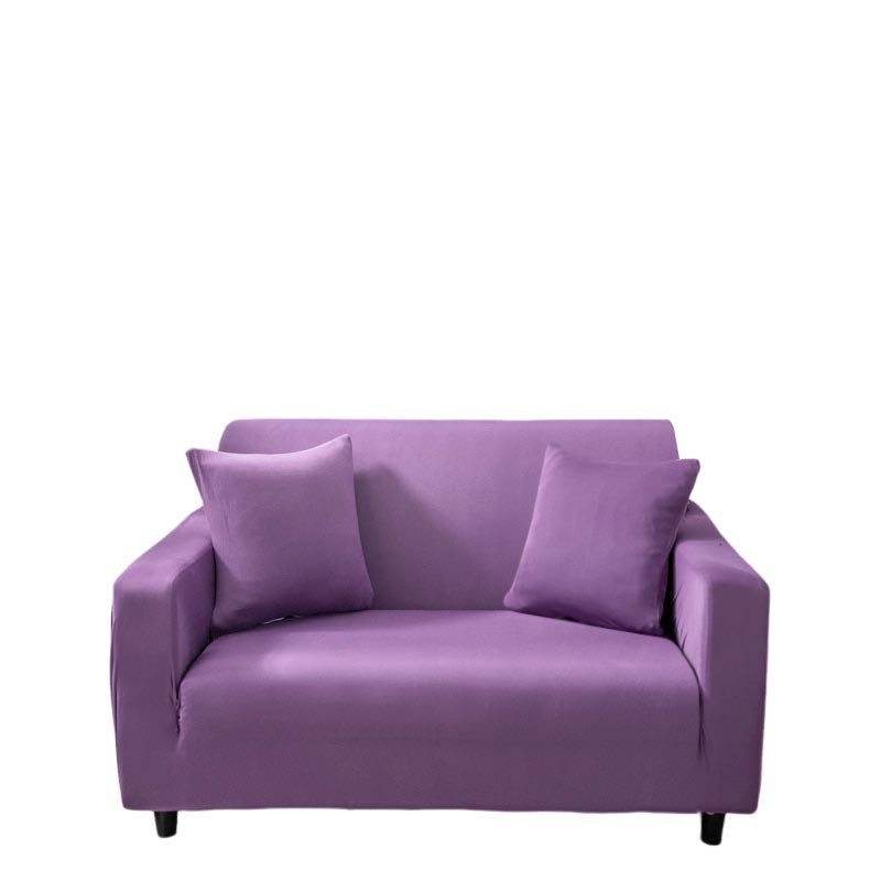 Anyhouz 2 Seater Sofa Cover Plain Purple Style and Protection For Living Room Sofa Chair Elastic Stretchable Slipcover-Slipcovers-PEROZ Accessories