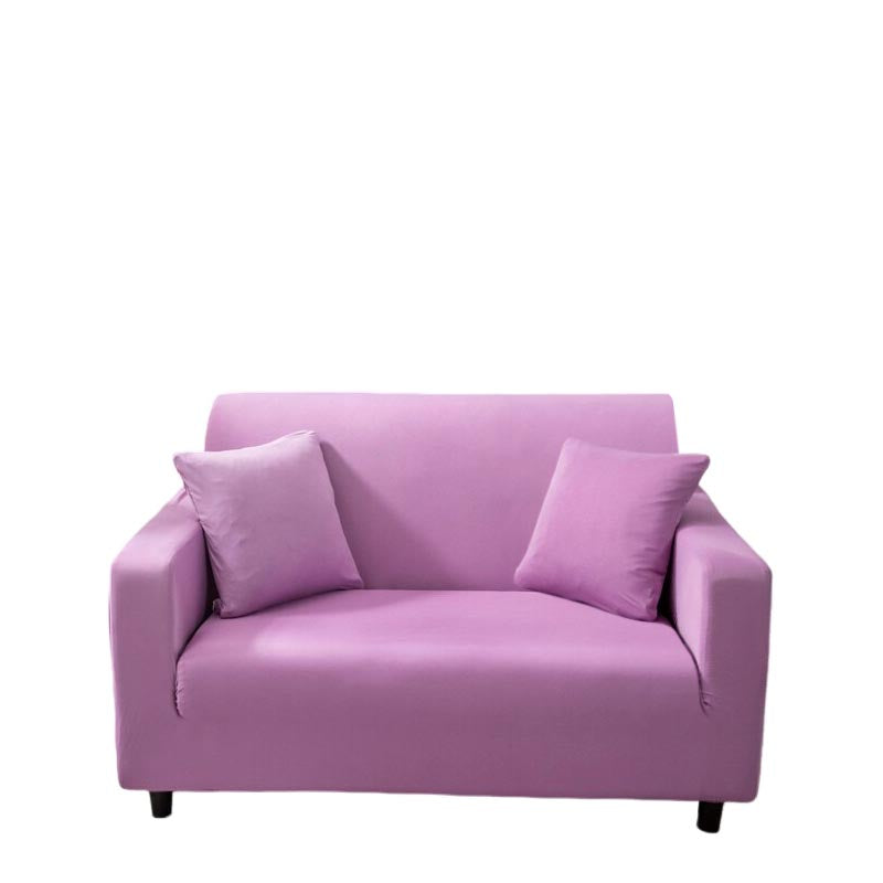 Anyhouz 2 Seater Sofa Cover Plain Light Purple Style and Protection For Living Room Sofa Chair Elastic Stretchable Slipcover-Slipcovers-PEROZ Accessories