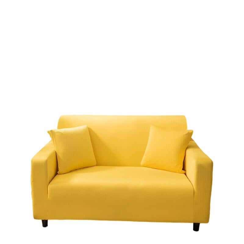Anyhouz 2 Seater Sofa Cover Plain Yellow Style and Protection For Living Room Sofa Chair Elastic Stretchable Slipcover-Slipcovers-PEROZ Accessories