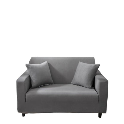 Anyhouz 2 Seater Sofa Cover Plain Grey Style and Protection For Living Room Sofa Chair Elastic Stretchable Slipcover-Slipcovers-PEROZ Accessories