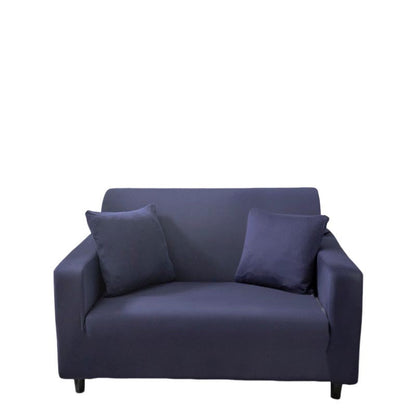 Anyhouz 2 Seater Sofa Cover Plain Navy Blue Style and Protection For Living Room Sofa Chair Elastic Stretchable Slipcover-Slipcovers-PEROZ Accessories