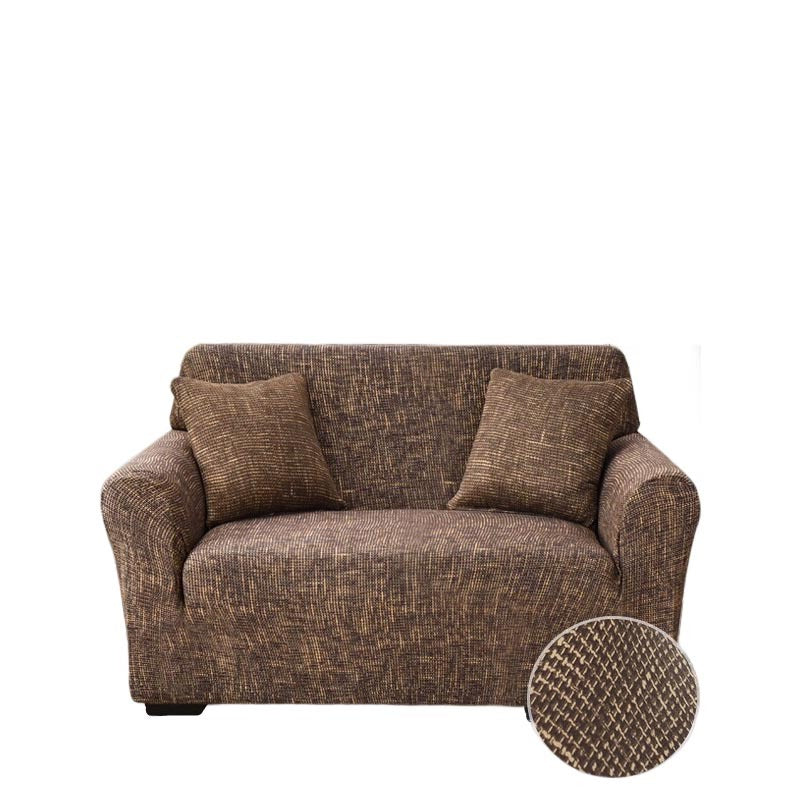 Anyhouz 2 Seater Sofa Cover Plain Brown Style and Protection For Living Room Sofa Chair Elastic Stretchable Slipcover-Slipcovers-PEROZ Accessories