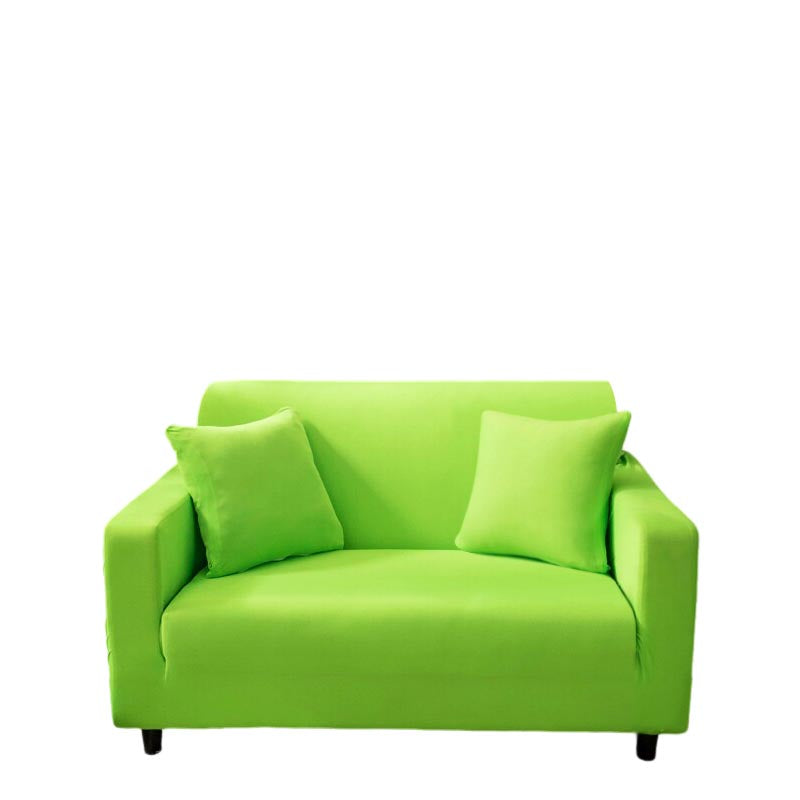 Anyhouz 2 Seater Sofa Cover Plain Apple Green Style and Protection For Living Room Sofa Chair Elastic Stretchable Slipcover-Slipcovers-PEROZ Accessories
