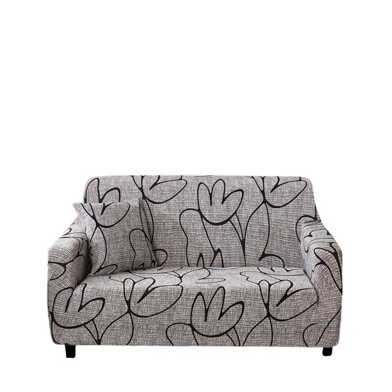 Anyhouz 2 Seater Sofa Cover Light Gray Style and Protection For Living Room Sofa Chair Elastic Stretchable Slipcover-Slipcovers-PEROZ Accessories
