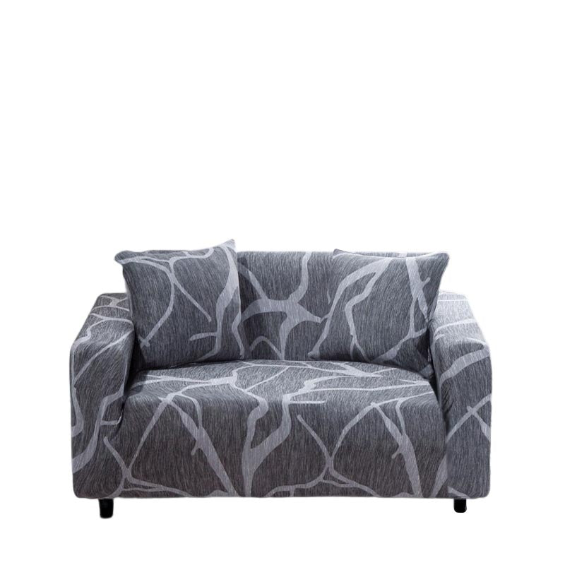 Anyhouz 2 Seater Sofa Cover Dark Gray Style and Protection For Living Room Sofa Chair Elastic Stretchable Slipcover-Slipcovers-PEROZ Accessories