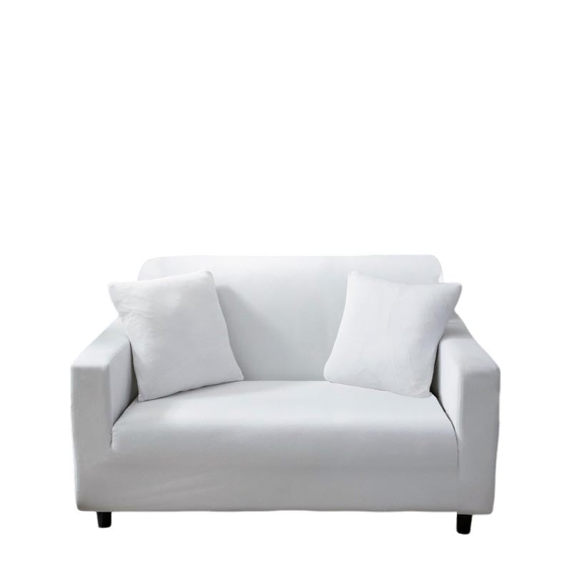 Anyhouz 2 Seater Sofa Cover Plain White Style and Protection For Living Room Sofa Chair Elastic Stretchable Slipcover-Slipcovers-PEROZ Accessories