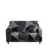 Anyhouz 2 Seater Sofa Cover Gray Triangular Geometric Style and Protection For Living Room Sofa Chair Elastic Stretchable Slipcover-Slipcovers-PEROZ Accessories