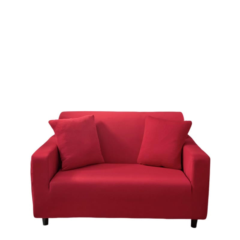 Anyhouz 2 Seater Sofa Cover Plain Red Style and Protection For Living Room Sofa Chair Elastic Stretchable Slipcover-Slipcovers-PEROZ Accessories