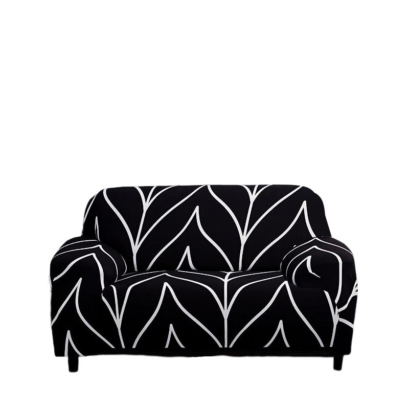 Anyhouz 2 Seater Sofa Cover Black Style and Protection For Living Room Sofa Chair Elastic Stretchable Slipcover-Slipcovers-PEROZ Accessories