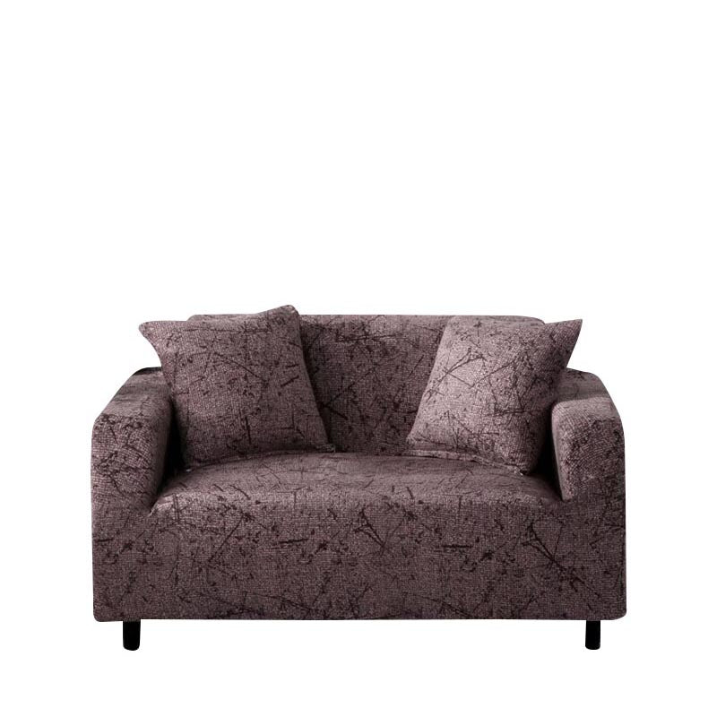 Anyhouz 2 Seater Sofa Cover Chocolate Brown Style and Protection For Living Room Sofa Chair Elastic Stretchable Slipcover-Slipcovers-PEROZ Accessories