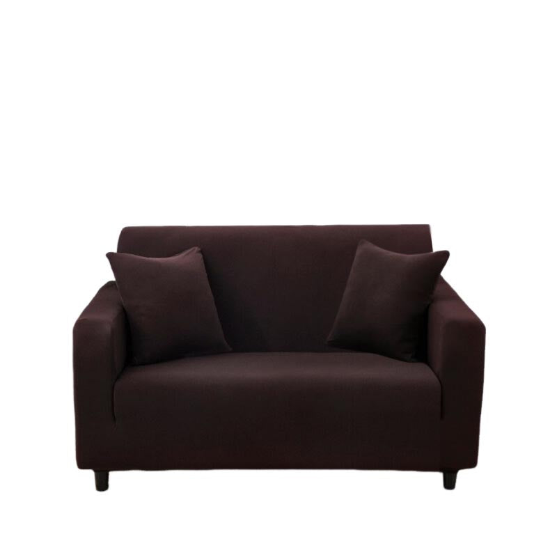 Anyhouz 2 Seater Sofa Cover Plain Coffee Style and Protection For Living Room Sofa Chair Elastic Stretchable Slipcover-Slipcovers-PEROZ Accessories