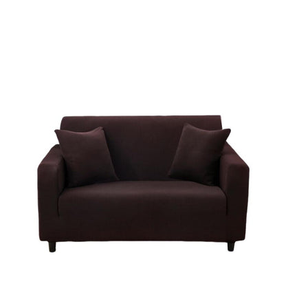 Anyhouz 2 Seater Sofa Cover Plain Coffee Style and Protection For Living Room Sofa Chair Elastic Stretchable Slipcover-Slipcovers-PEROZ Accessories