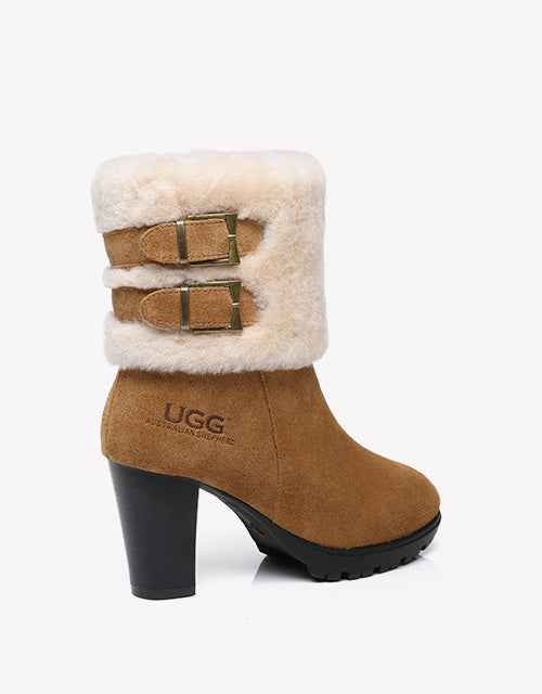 Australian Shepherd UGG Boots Women Shearling Heels Style Candice-Boots-PEROZ Accessories