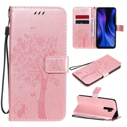 Anymob Samsung Case Baby Pink 3D Tree Flip Leather Phone Magnetic Wallet Stand Cover With Card Slot-Mobile Phone Cases-PEROZ Accessories