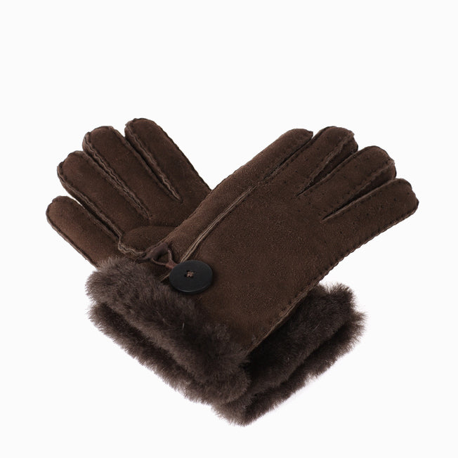 Ugg Sheepskin Button Gloves-Gloves-PEROZ Accessories