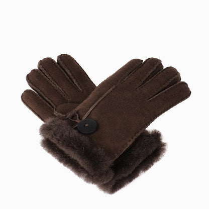 Ugg Sheepskin Button Gloves-Gloves-PEROZ Accessories