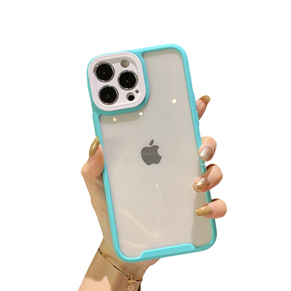 Anymob iPhone Case Sky Blue Transparent Candy Color Shockproof Bumper Cover-Mobile Phone Cases-PEROZ Accessories