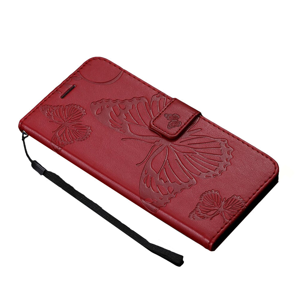 Anymob Samsung Red Flip Leather Case Wallet Cover Stand Phone Protection-Mobile Phone Cases-PEROZ Accessories