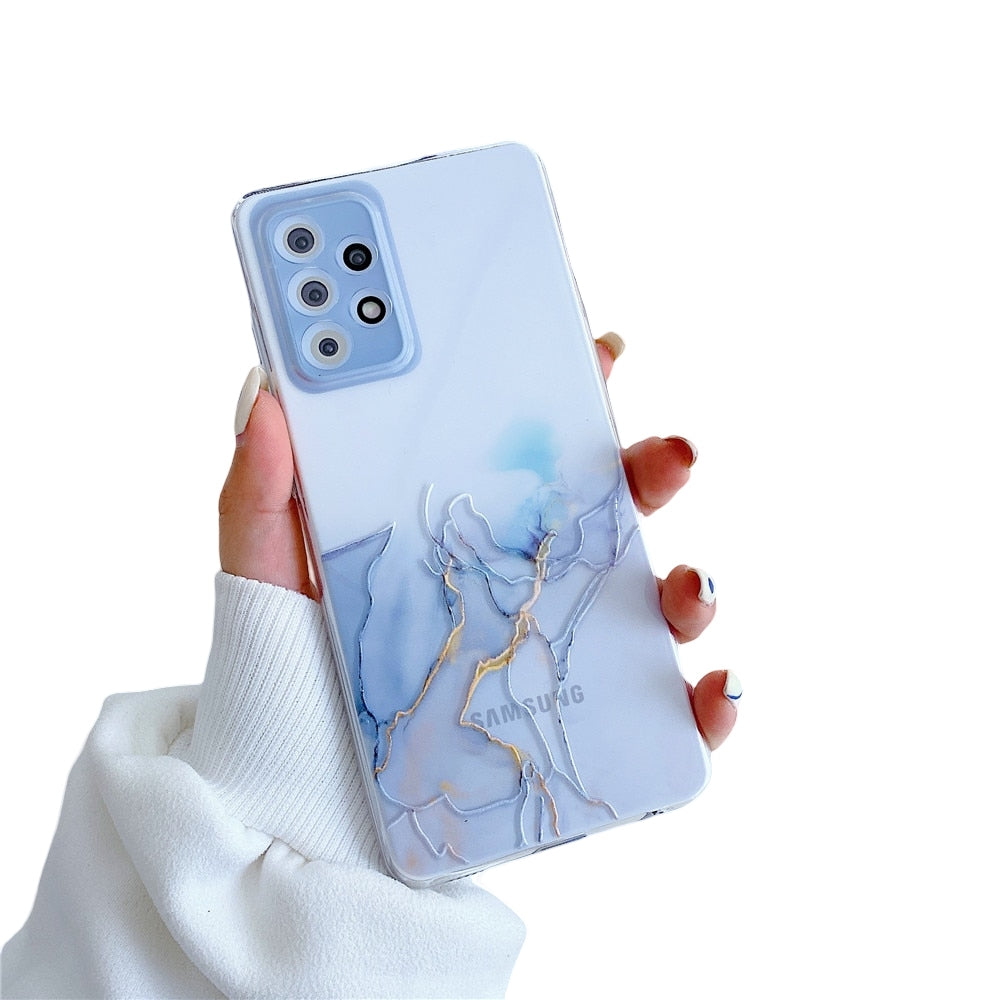 Anymob Samsung Lavender Transparent Marble Phone Case Fundas Cover-Mobile Phone Cases-PEROZ Accessories