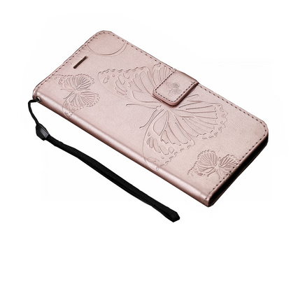 Anymob Xiaomi Redmi Pink Wrist Chain Case Butterfly Pattern Soft Leather Phone Cover-Mobile Phone Cases-PEROZ Accessories