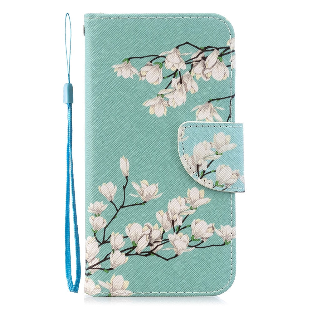 Anymob Xiaomi Redmi Leather Case Flip Fashionable Flower Cover Wallet-Mobile Phone Cases-PEROZ Accessories