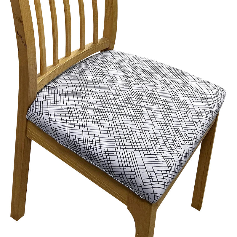 Anyhouz Chair Cover Grey Random Lines Print Stretch Seat Cover for Home Dinning Kitchen Washable Removable-Chair Cover-PEROZ Accessories