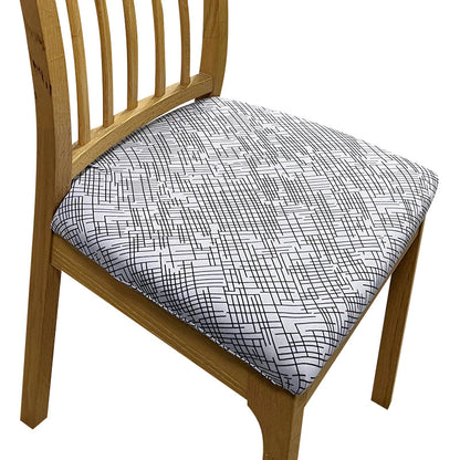 Anyhouz Chair Cover Grey Random Lines Print Stretch Seat Cover for Home Dinning Kitchen Washable Removable-Chair Cover-PEROZ Accessories