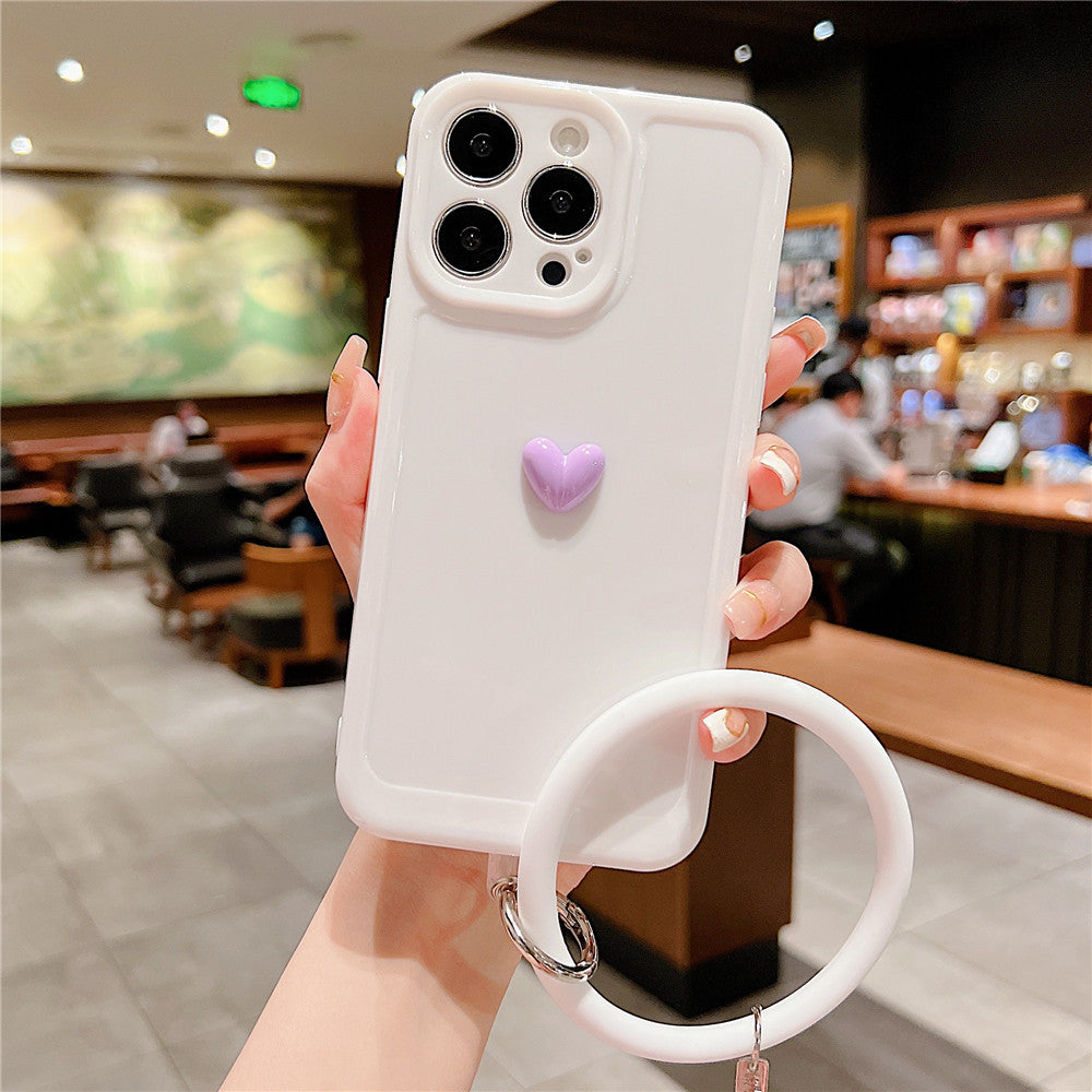 Anymob iPhone Black And Pink 3D Love Heart Bracelet Phone Case Shockproof Soft Silicone Cover-Mobile Phone Cases-PEROZ Accessories