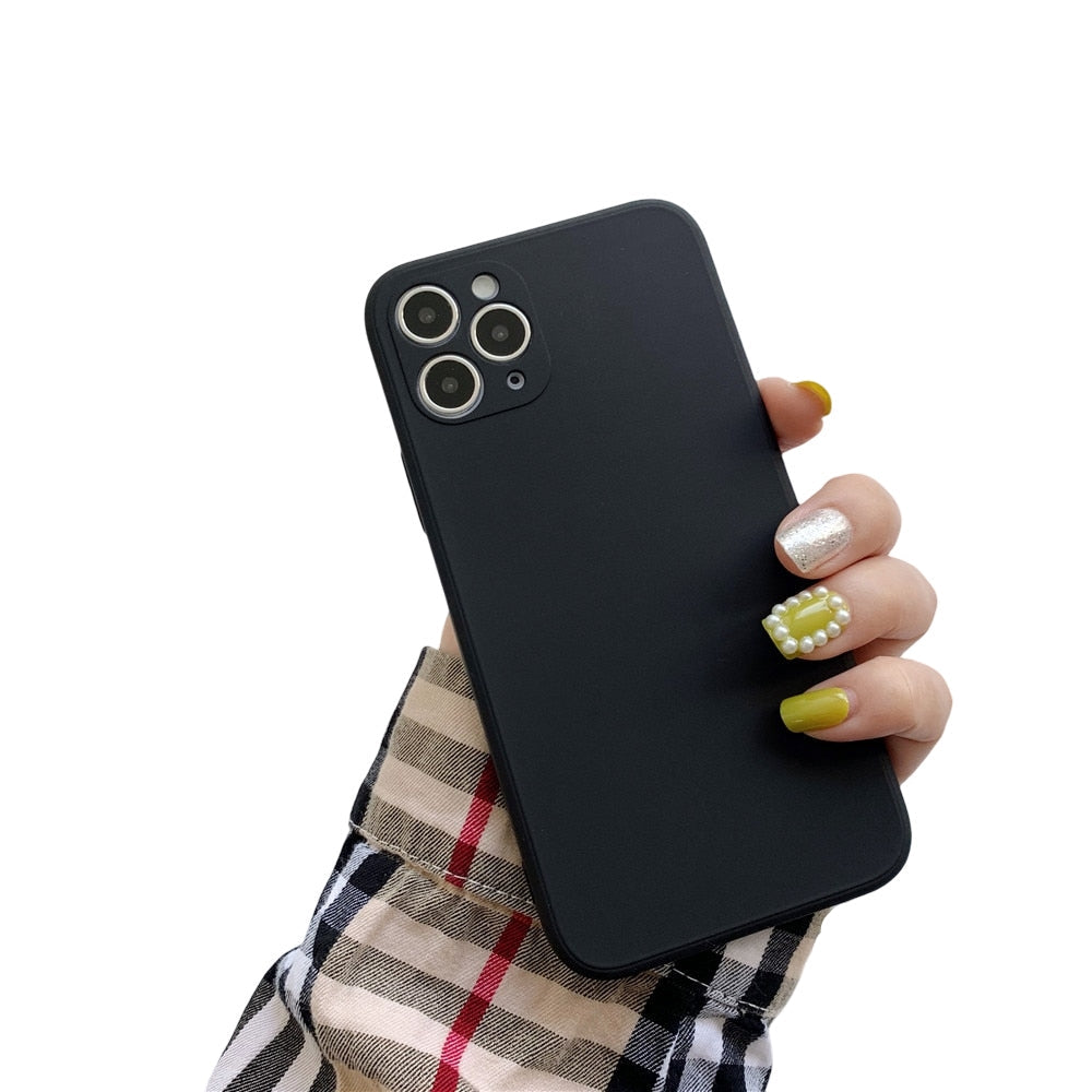 Anymob iPhone Black Soft Silicone Phone Cases Candy Colors TPU Back Cover-Mobile Phone Cases-PEROZ Accessories