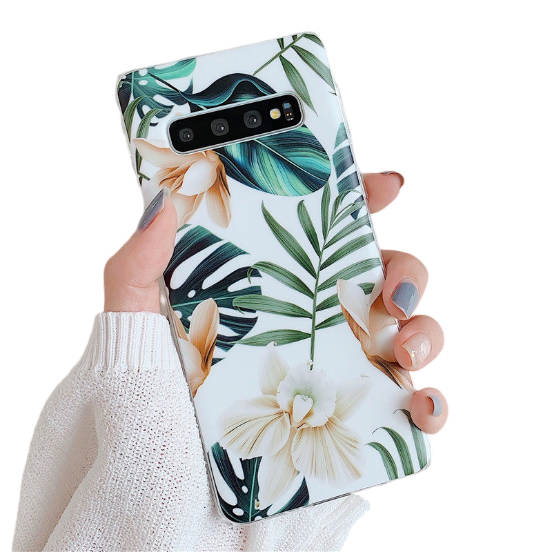Anymob Samsung Case Green Floral Design Art Leaf Flower Silicon Without Holder Stand Phone Cover-Mobile Phone Cases-PEROZ Accessories