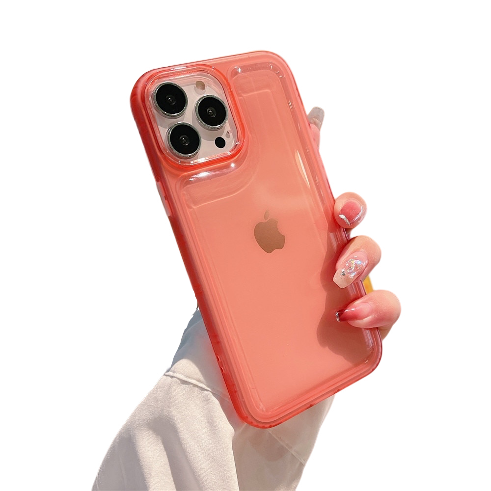Anymob iPhone Case Orange Jelly Candy Color Transparent Air Cushion Silicone Shockproof Cover-Mobile Phone Cases-PEROZ Accessories