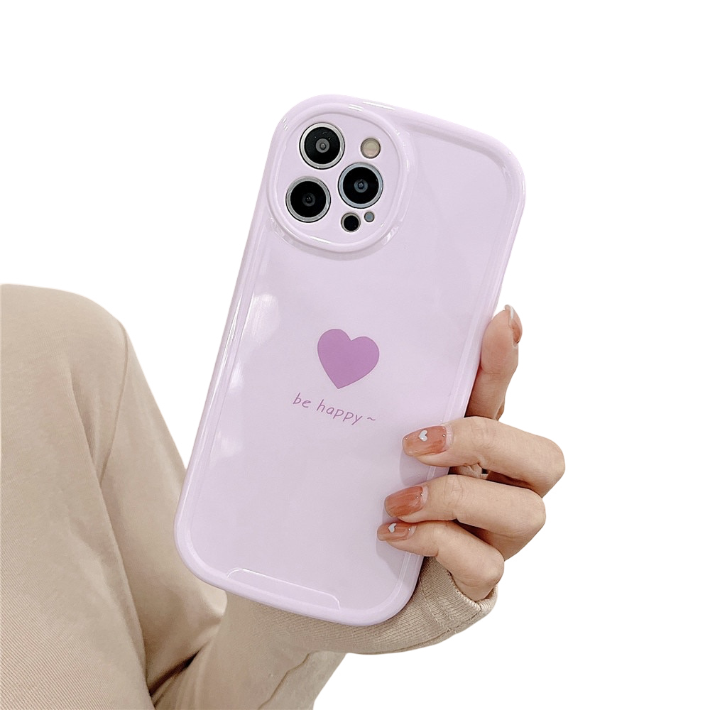 Anymob iPhone Case Purple Lovely Love Heart Soft Silicone Shockproof Bumper Camera Protection Cover-Mobile Phone Cases-PEROZ Accessories