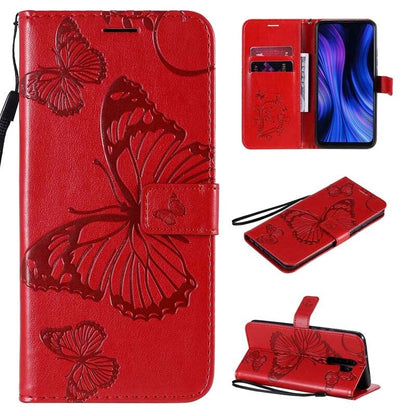 Anymob Samsung Case Red Butterfly Luxury Wallet Phone Flip Leather Cover With Card Slot Protection-Mobile Phone Cases-PEROZ Accessories