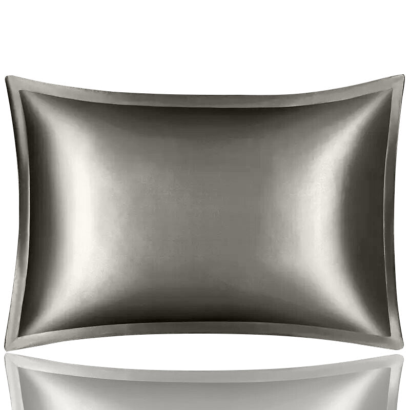Anyhouz Pillowcase 51x66cm Dark Gray Pure Real Silk For Comfortable And Relaxing Home Bed-Pillowcases-PEROZ Accessories