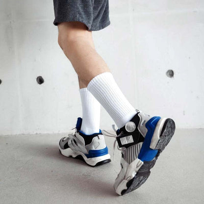 Anysox 5 Pairs Size 6-9 Fashion Socks High Quality Office Sports Business Long Socks Cotton Solid Colors Skateboard Knitted Casual Grey-Socks-PEROZ Accessories