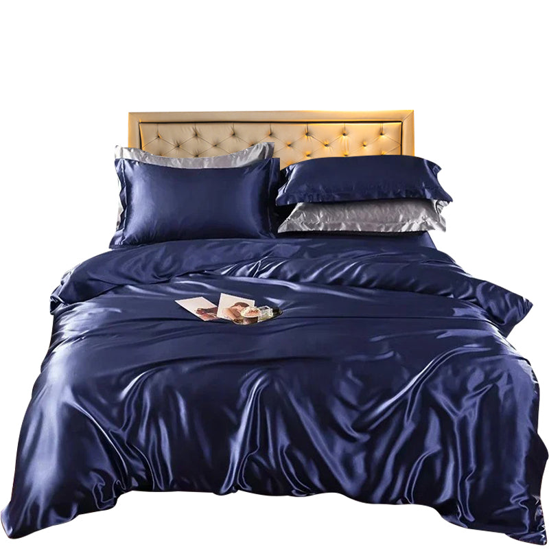 Anyhouz Beddings Violet AU Single Size 2 Pcs High End Satin Smooth Duvet Cover Set Luxury Polyester Silky Soft Cozy Bedding Set-Duvet Covers-PEROZ Accessories