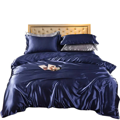 Anyhouz Beddings Violet AU Single Size 2 Pcs High End Satin Smooth Duvet Cover Set Luxury Polyester Silky Soft Cozy Bedding Set-Duvet Covers-PEROZ Accessories