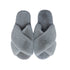 AnyStep Plush Slipper One Size 5-6 Cross Grey Warm Winter Comfortable Home Fluffy Indoor Slip On-Slipper Chairs-PEROZ Accessories