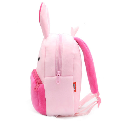 Anykidz 3D Pink Rabbit School Backpack Cute Animal With Cartoon Designs Children Toddler Plush Bag For Baby Girls and Boys-Backpacks-PEROZ Accessories