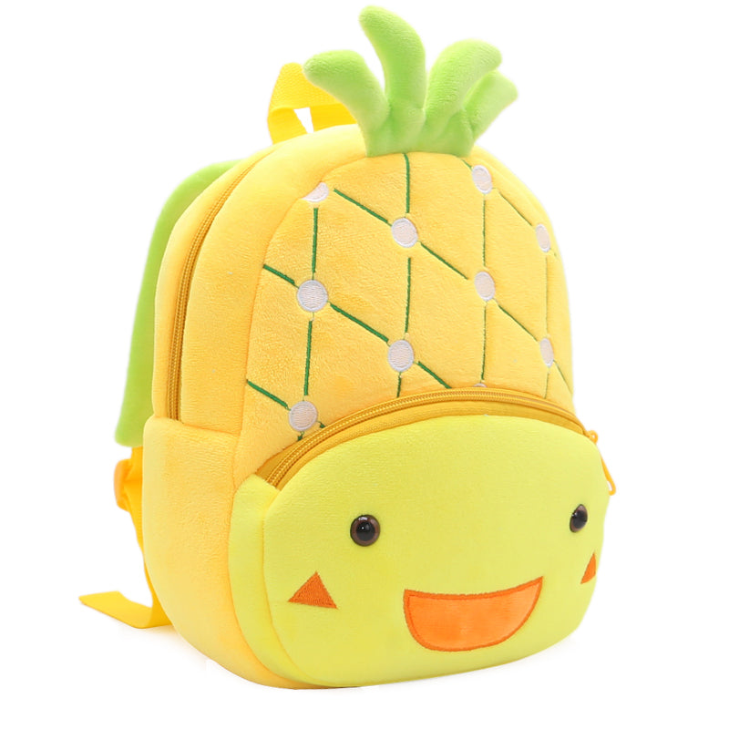 Anykidz 3D Yellow Pineapple Kids School Backpack Cute Cartoon Animal Style Children Toddler Plush Bag Perfect Accessories For Boys and Girls-Backpacks-PEROZ Accessories