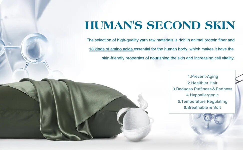 Anyhouz Pillowcase 50x90cm Blue Gray Set with Eye Mask Natural Mulberry Silk for Comfortable and Relaxing Home Bed-Pillowcases-PEROZ Accessories