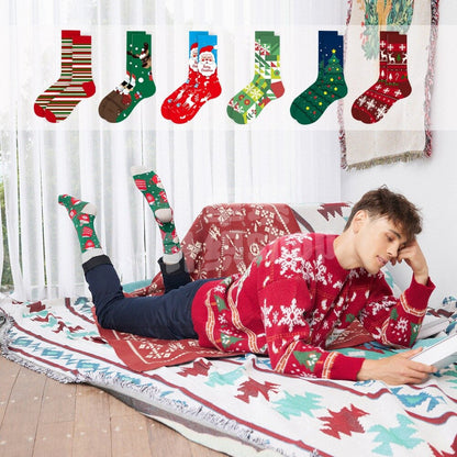 Anysox 5 Pairs Red White Size 5-13 Socks Crystal Silk Tide Winter Holiday Design Plus Snowflake Stocking Comfortable To Wear Perfect For Women-Socks-PEROZ Accessories