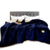 Anyhouz Blanket Dark Blue Coral Fleece Autumn Winter Warm 3 Layers Thicken Flannel Soft Comfortable Warmth Quilts Washable 180x200cm-Blankets-PEROZ Accessories
