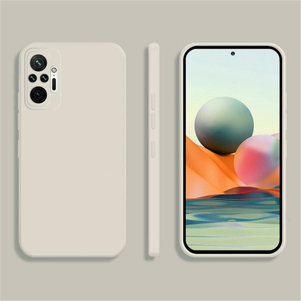 Anymob Xiaomi Phone Case White Square Candy Silicone For Redmi Note 10 10S 9S 9 Pro Max 8 7 Pro 9T Mi 11 Lite POCO X3 M3 F3 Slim Soft Cover-Mobile Phone Cases-PEROZ Accessories