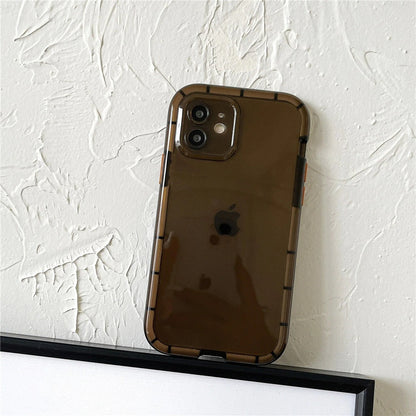 Anymob iPhone Case Brown Transparent Luminous Shockproof Soft Silicone Air Buffer Mobile Cover iPhone 11 12 13 Pro Max 13Pro X XR XS Compatible-Mobile Phone Cases-PEROZ Accessories