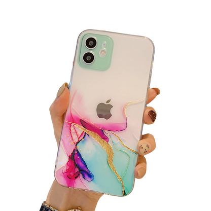 Anymob iPhone Case Pink Watercolor Marble Soft Silicone TPU Cover-Mobile Phone Cases-PEROZ Accessories