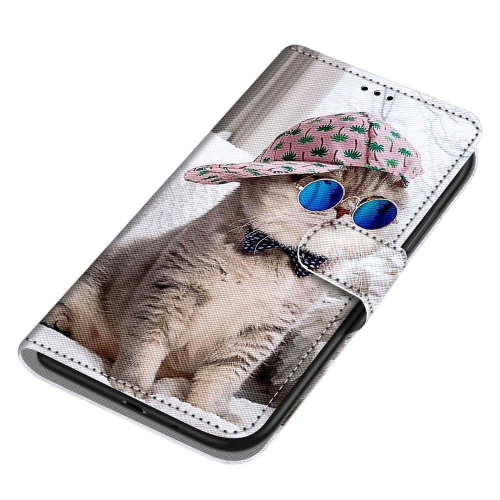 Anymob Samsung Case Brown Cool Cat Magnetic Flip Leather Card Slot Wallet Phone Cover Protection-Mobile Phone Cases-PEROZ Accessories