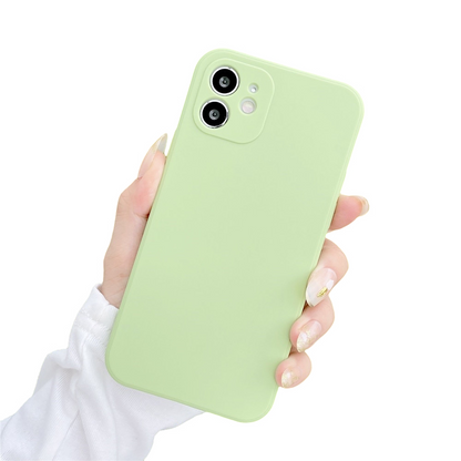 Anymob iPhone Case Mint Green Candy Color Straight Edge Soft Silicone Cover-Mobile Phone Cases-PEROZ Accessories