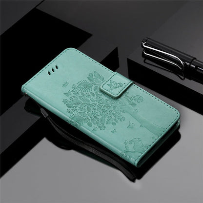 Anymob Samsung Green Leather Flip Case Wallet Cases Phone Bag Shell Cover-Mobile Phone Cases-PEROZ Accessories